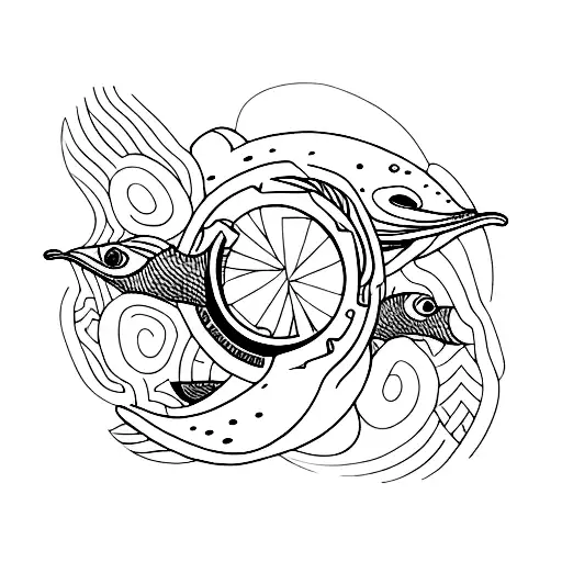 Dolphin With A Circle Around It