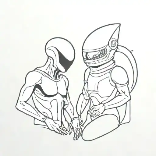 Alien And Astronaut