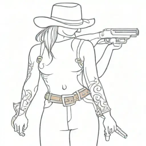 Western Cowgirl Nude Gun