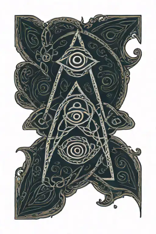 Trinity Knot Celtic With Evil Eye Symbol