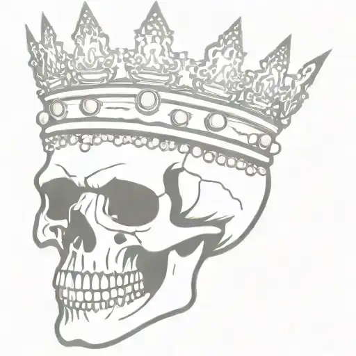 Scary Skull With A Crooked Royal Crown With Lots Of Jewels