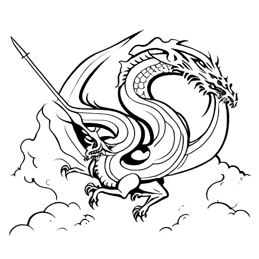 A Mythical Creature From Greek Mythology Battling A Dragon In A Video Game Setting