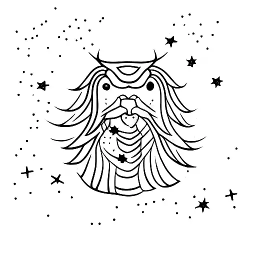 A Minimalist Tattoo Design Of Your Child's Zodiac Sign Surrounded By Stars