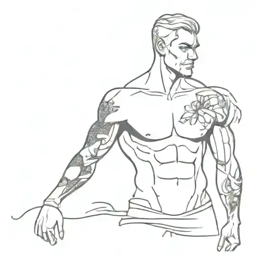 Tattoo Sketch Male On Chest Year Of Birth 2002 Classic Font