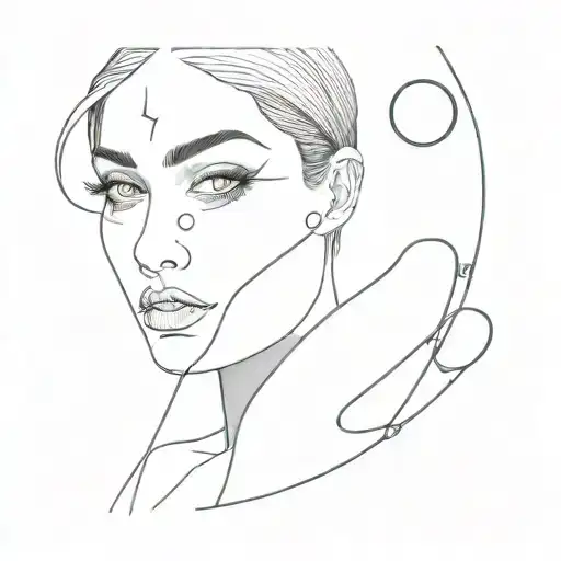 Half A Face One Eye Symbol Integrated