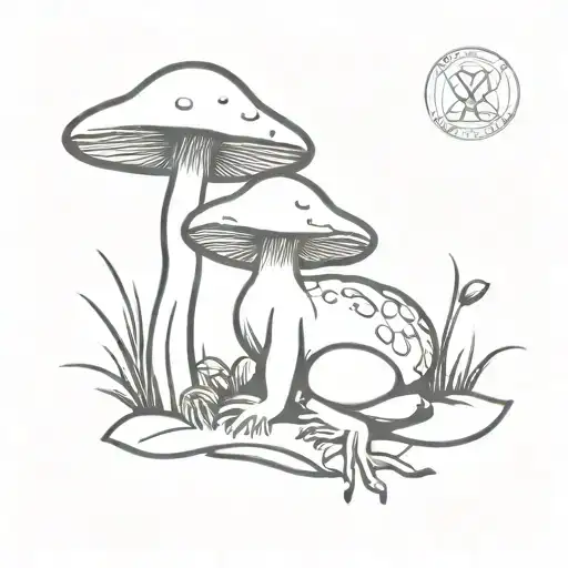 Mushroom With Frog Sitting
