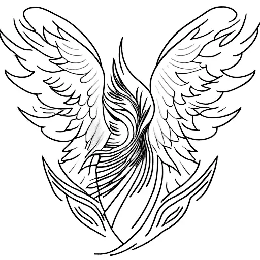 A Tattoo Of A Phoenix Surrounded By A Vibrant Forest