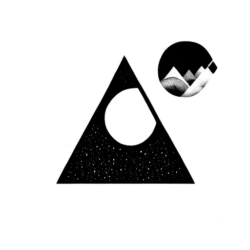 Upside-down Triangle With Icy Moon