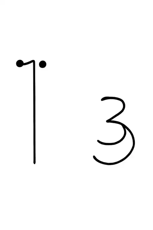 The Number 1003 Represented As A Single Line And 3 Dots