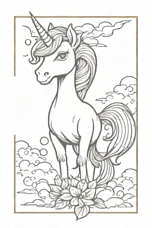Cartoon Scary Unicorn