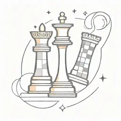 A Fine Line Picture Wit The Letters C And J With A Chess Piece