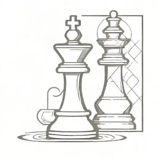 A Fine Line Picture With The Letters C And J With A Chess Piece