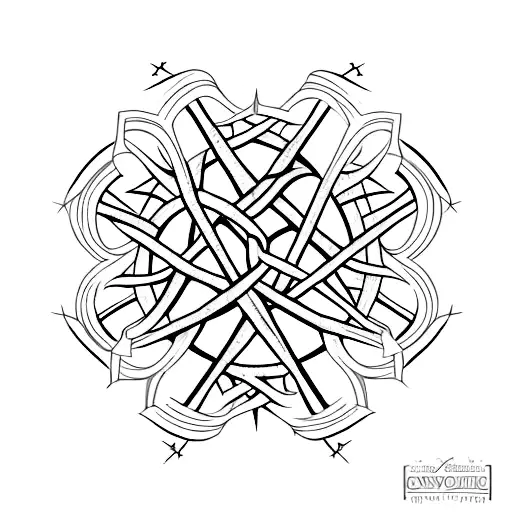 Cross With Crown Of Thorns On Top Of It