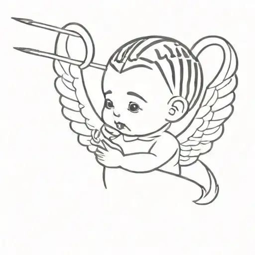 Simple Baby Cupid With Cornrows In Oversized T-shirt