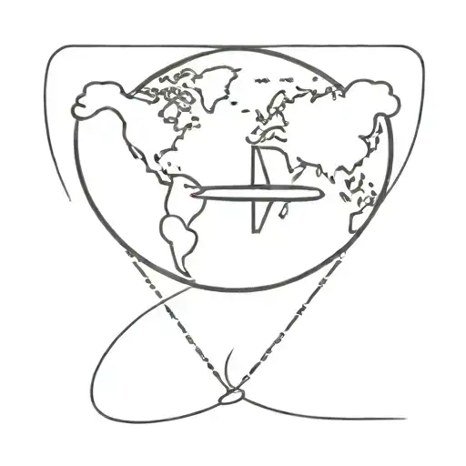 Airplane Going Around Rhe Earth