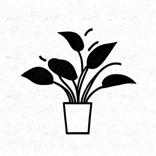 Little Fake Plastic Plants On A Conveyor