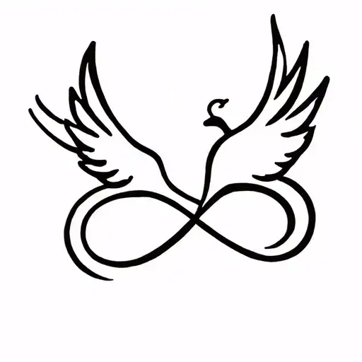 An Infinity Symbol With A Dove Minimalist
