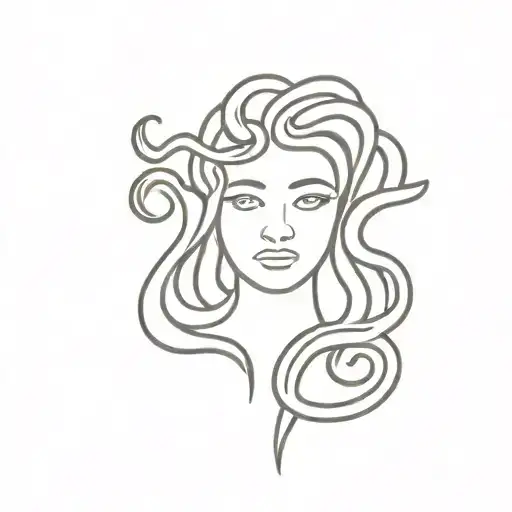 A Small Medusa Tattoo Design Featuring