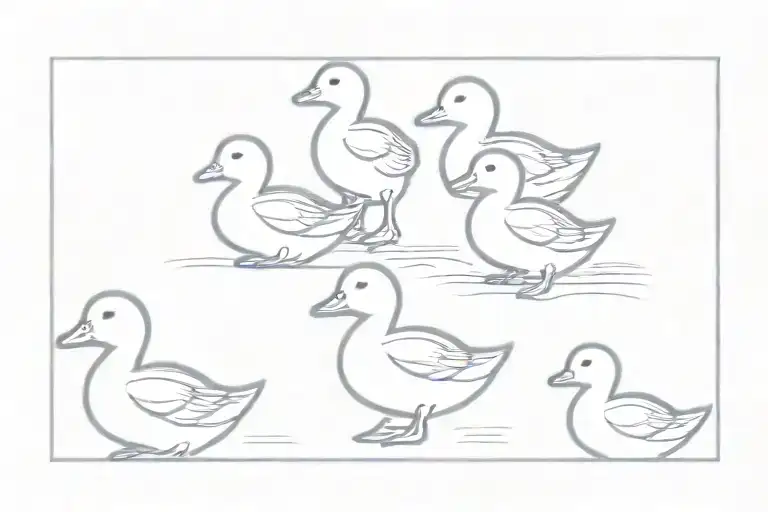 Three Baby Ducks In A Row