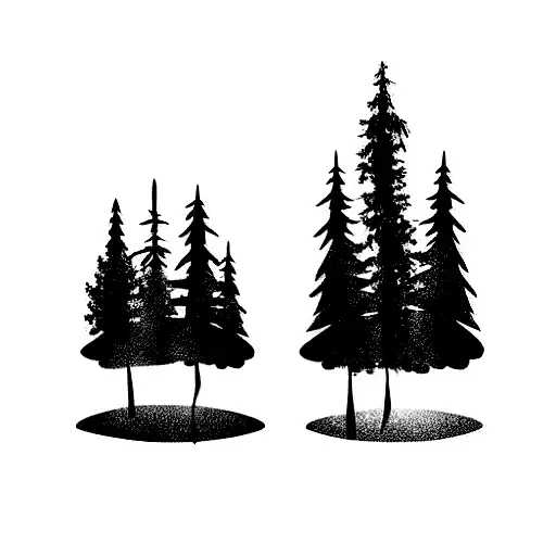 Pine Trees Representing Two Children
