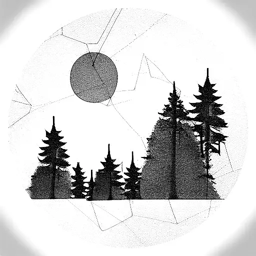 Forest Of Pine And Oak