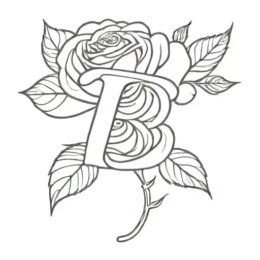A Rose With A Letter B
