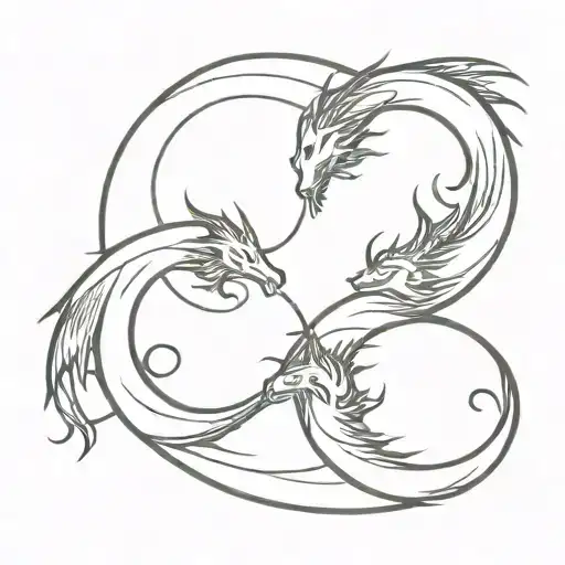 Ying And Yang Dragon Curled