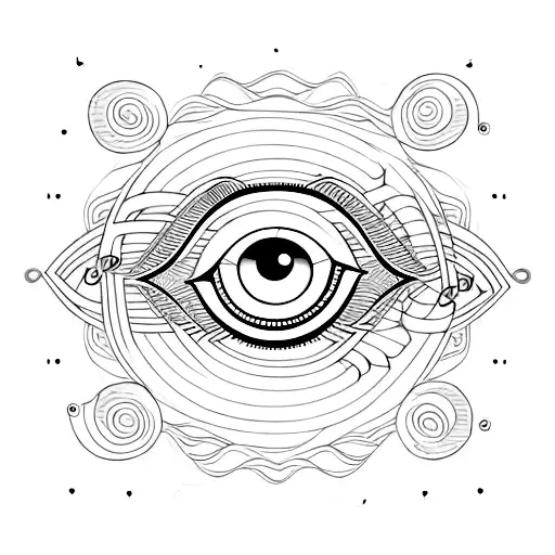 An Evil Eye With Musical Notes Flowing Out Of It