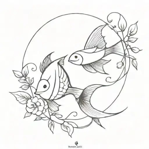 Fish And Virgo Symbol