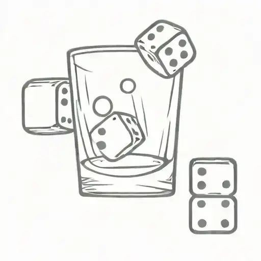 Bullet In A Glass With Dice