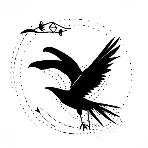 Crow Guiding Sould To Afterlife