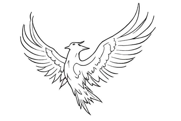 Phoenix Flying From Cave