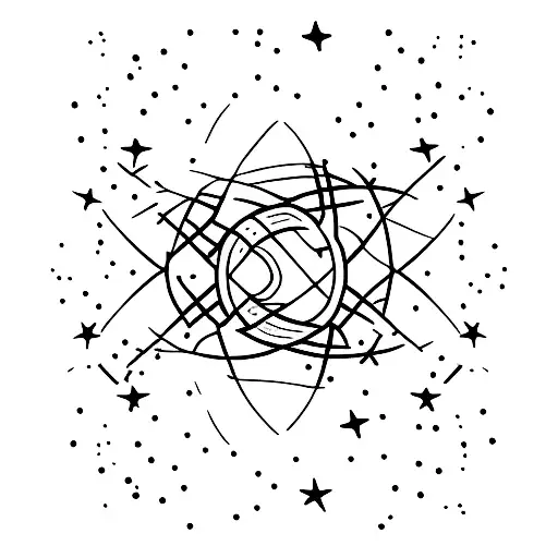 Design A Minimalist Tattoo Of A Football With A Trail Of Stars Behind It