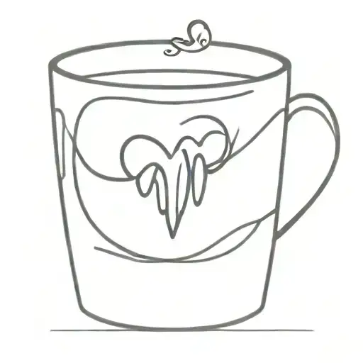 Coffee Mug With Heart Symbolizing Love