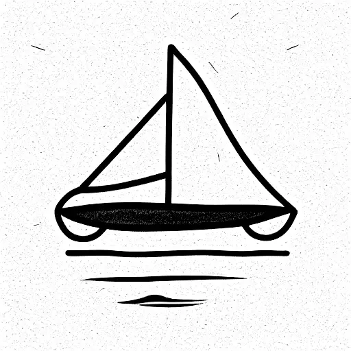 Sailing Boat Inside Square Out Of Line
