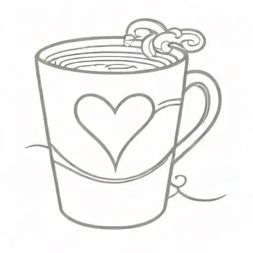 Coffee Mug With Heart Symbolizing Love
