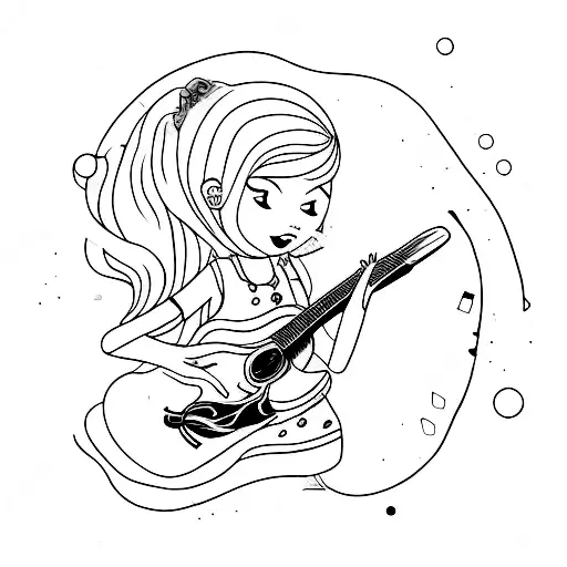 Girl Playing The Guitar