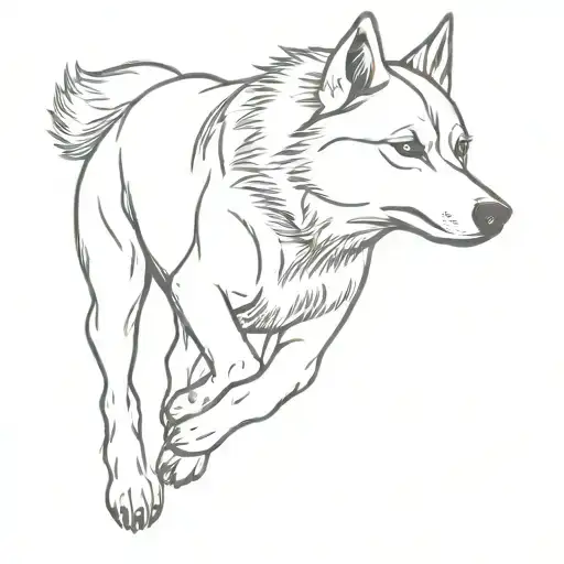 Husky Runs Marathon Runner's Silhouette