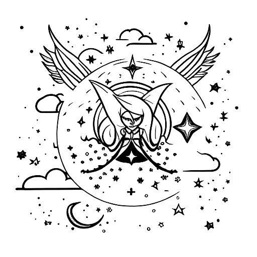 Moon And Star Magic Witch