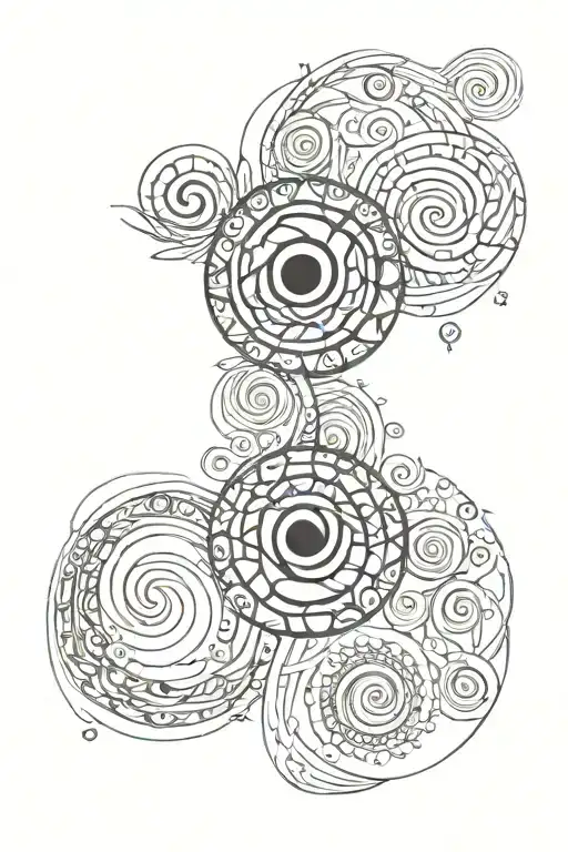 Triple Spiral Evil Eye Symbol Integrated