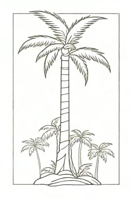 Palm Tree With Me And Grandma On The Bottom