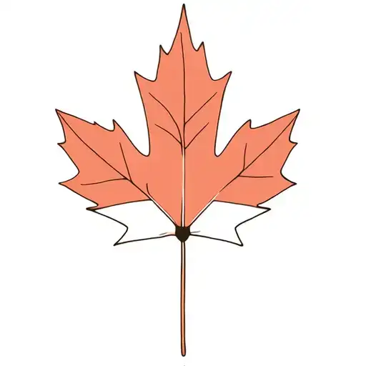Maple Leaf With Fox Silhouette