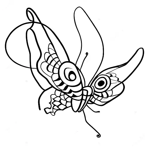 Butterfly Flying Above Snake