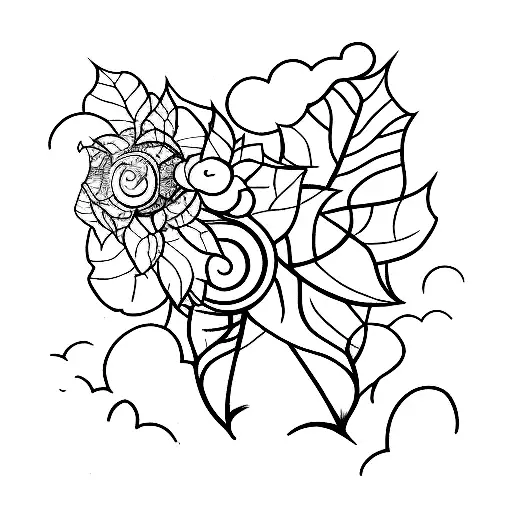 Cloud With Light And Leaf