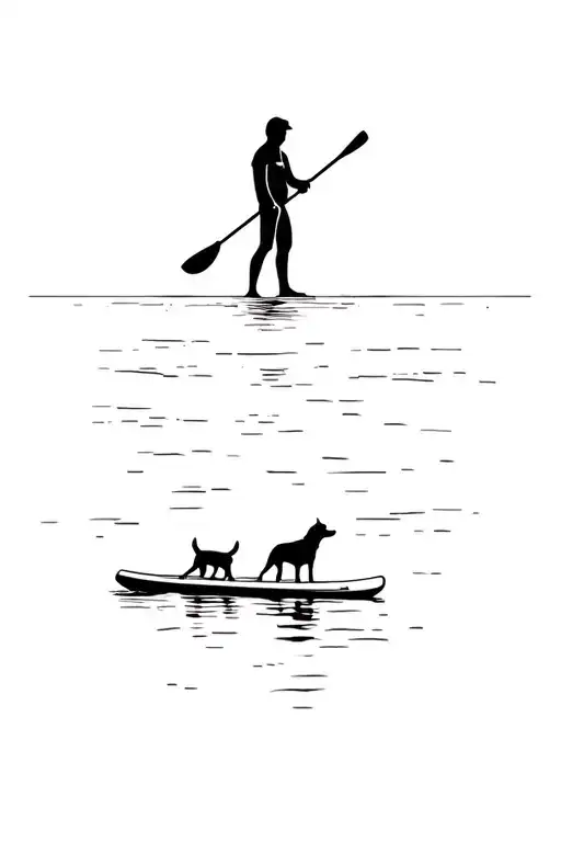 Guy On Paddleboard With His Dog