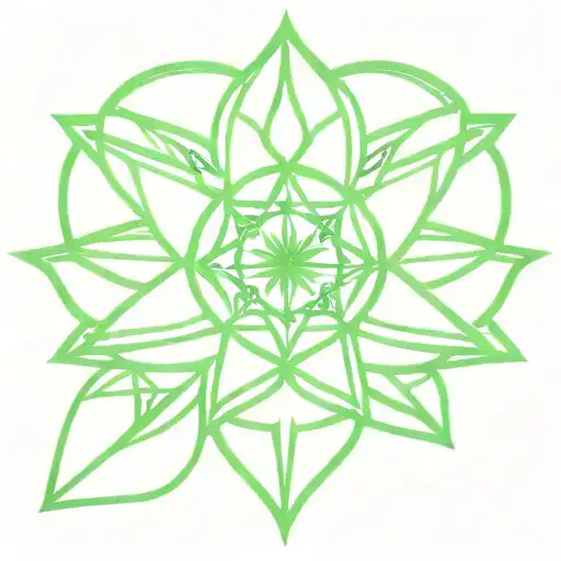 Heart Chakra Combinated With Marijuana Green