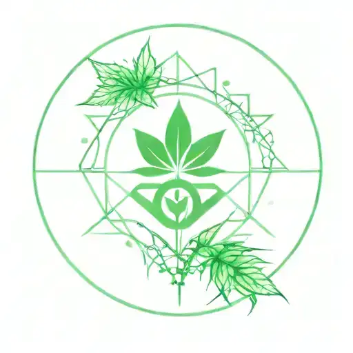 Heart Chakra Symbole Combinated With Marijuana A Small Touch Of Green Small