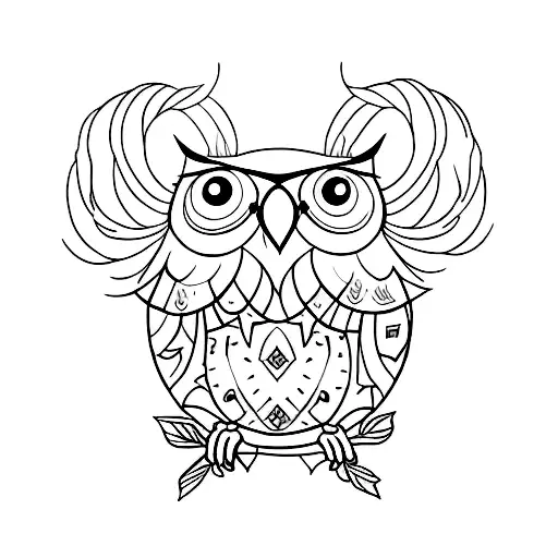 Create Me A Fine Line Tattoo Of An Owl