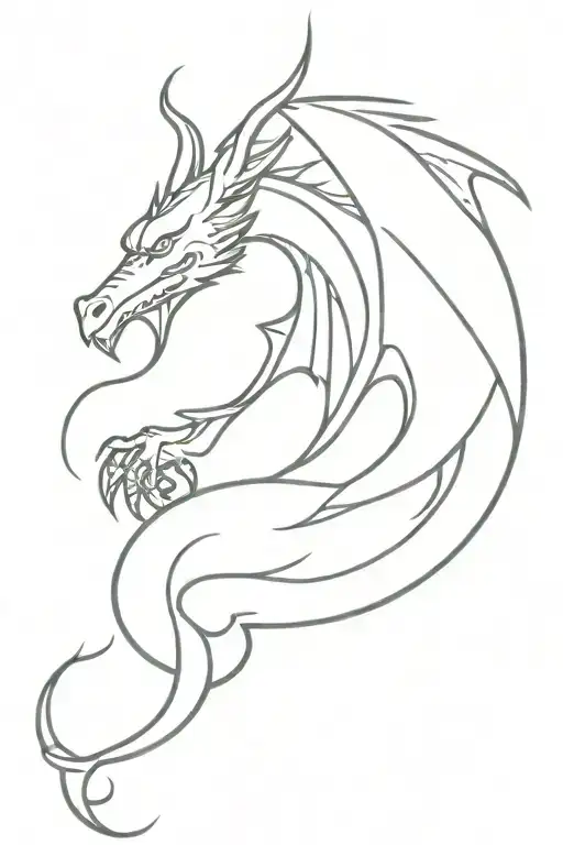 Dragon With Wings And Tail And Ears