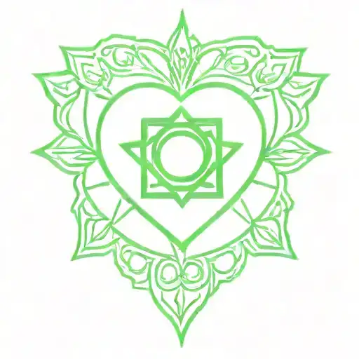 Heart Chakra Symbol Small With A Bit Touch Of Green And Marijuana I Want It Small And Minimalist